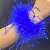 Real Ostrich feather cuff plumes bracelet for women white Cuffs pens Shirt with feathers girls fur cuffs ornament boa plume - V.I.P Digital Presence