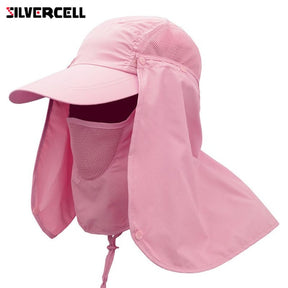 Sun Caps Flap Hats 360 degree Solar UV Protection Sun Hat Summer Men Women Sun Visor Cap Folding Removable Neck Face Mask Head - V.I.P Digital Presence