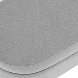 Ottoman Oval Storage Bench Rubber Wood Legs Grey(43.5"x16"x16")