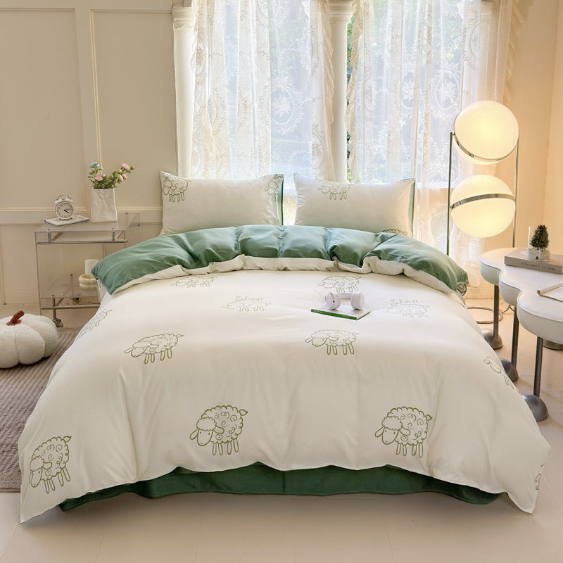 Cartoon Four-Piece Set Fresh Autumn and Winter Single Student Dormitory Bedding Sheet Three-Piece Set Single Quilt Cover - V.I.P Digital Presence