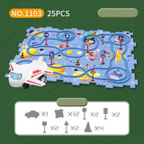 DIY assembly of children's puzzle track car with various scenarios city map construction electric puzzle track car