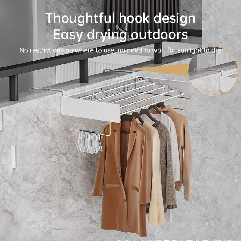 foldable retractable wall clothesline, 30kg, alu, 80/100cm, 5 bars, for bath/balcony. - V.I.P Digital Presence