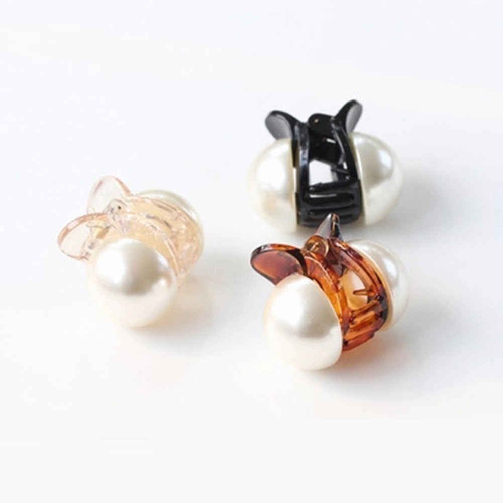 Korean Sweet Mini Round Pearl Hairpins For Women Girls Hair Claw Barrettes Hair Crab Clips Styling Make UP Tool Hair Accessories - V.I.P Digital Presence