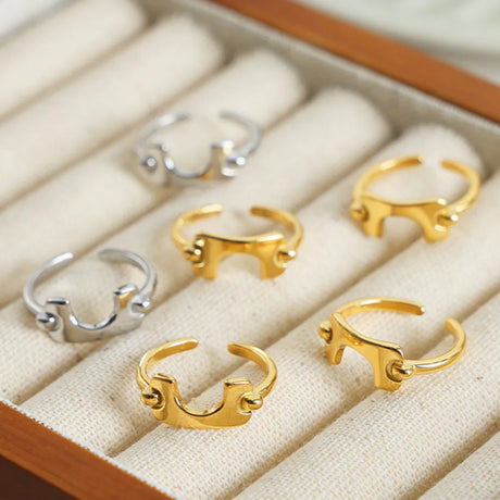 18K Gold-Plated Irregular Open Ring - V.I.P Digital Presence