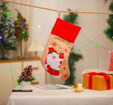 Christmas Decoration Linen Red Bordered Old Man Snowman Christmas Socks Christmas Gift Bag Candy Socks - V.I.P Digital Presence