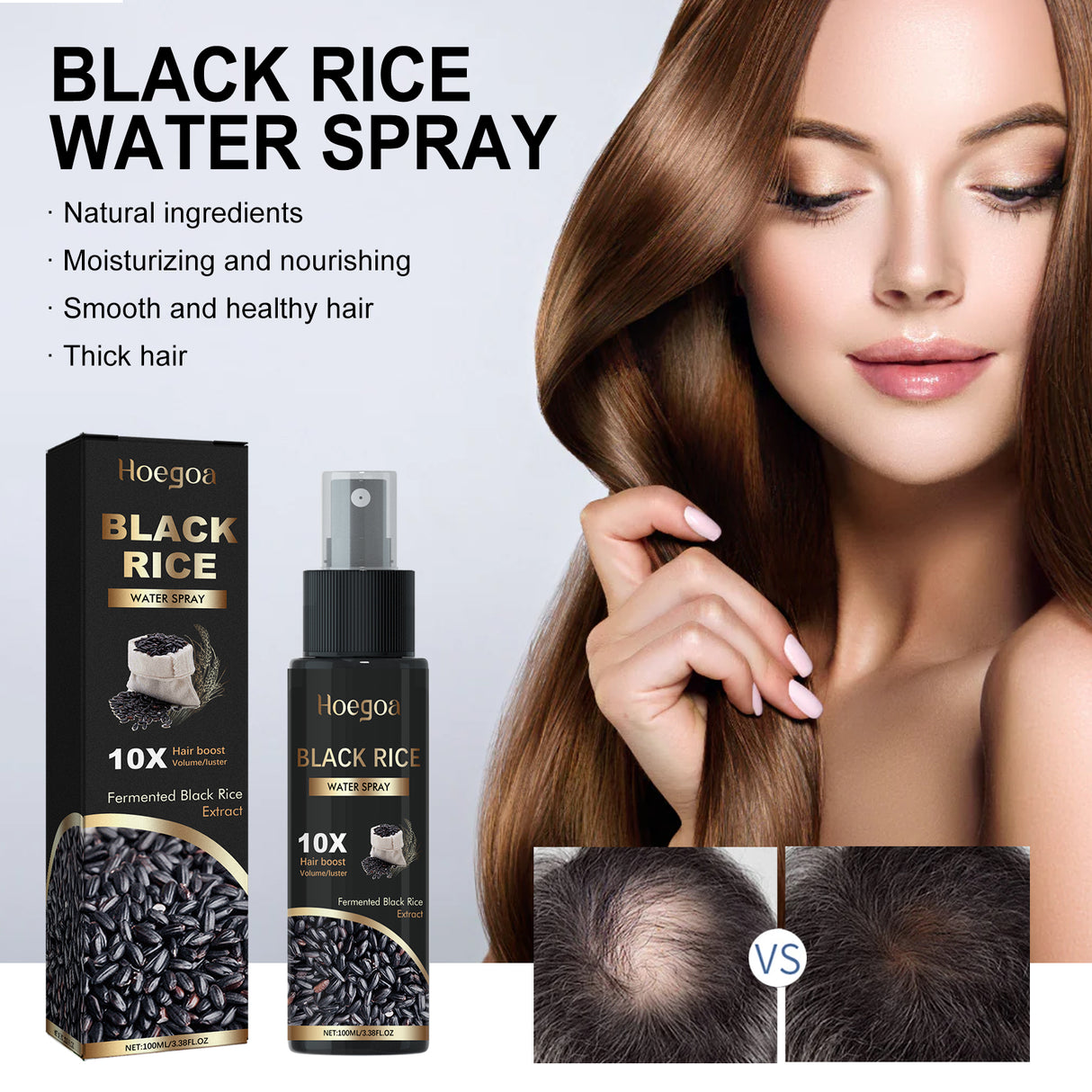 Black Rice Water Spray, Hair Deep Nourishes And Prevents Tough, Solid And Dense Hair Scalp Care Solution - V.I.P Digital Presence