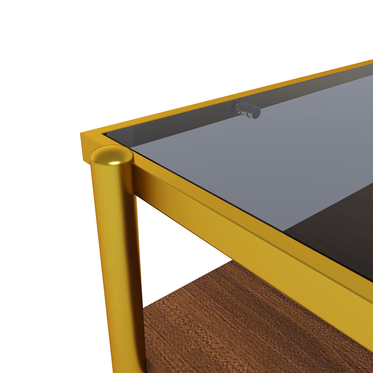 Rectangle Coffee Table with Gray Tempered Glass top and Golden Legs, Modern Table for Living Room - V.I.P Digital Presence
