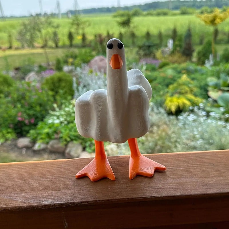 Middle finger duck statue resin crafts ornaments duck you spoof middle finger desktop decoration - V.I.P Digital Presence