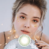 1Pair FDA Certificate Eyes Beautiful Pupil Colorful Girl Cosplay Contact Lenses  GYPSOPHILA GREEN - V.I.P Digital Presence