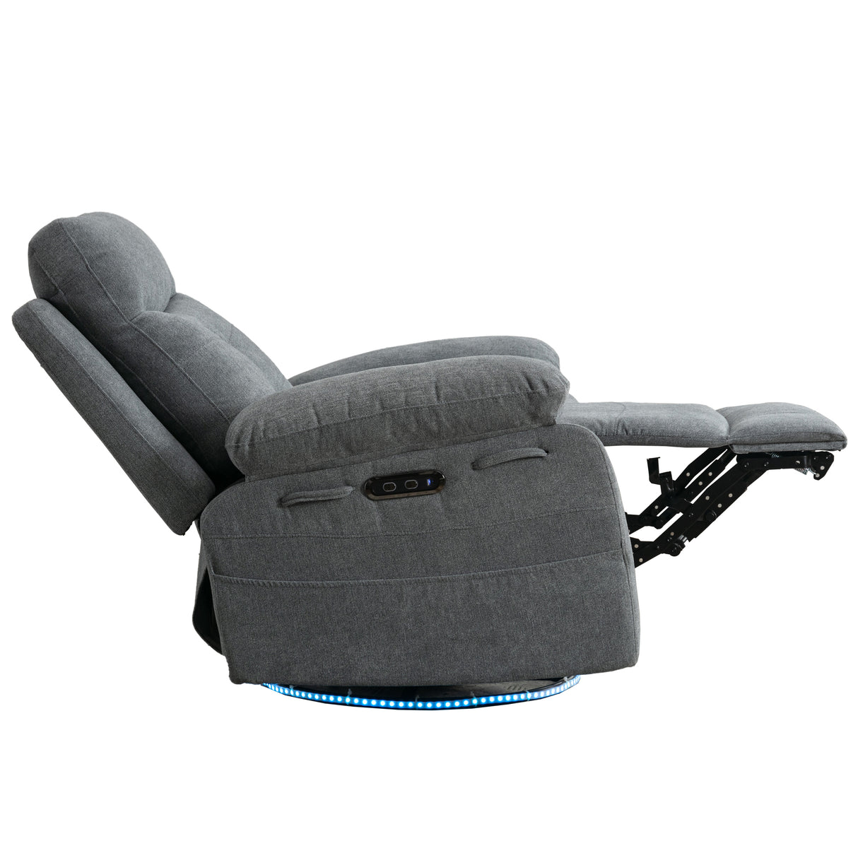 270 degree rotating electric recliner speaker with LED light, USB+C charging port, extendable foot pedal, adjustable backrest - V.I.P Digital Presence