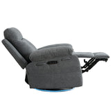 270 degree rotating electric recliner speaker with LED light, USB+C charging port, extendable foot pedal, adjustable backrest - V.I.P Digital Presence