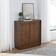 Medieval side panel with 2 sliding doors and solid wood decorative strips, storage cabinet - V.I.P Digital Presence