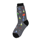 Education Themed Science Chemistry Printed Female Mid Tube Casual Grey Socks - V.I.P Digital Presence