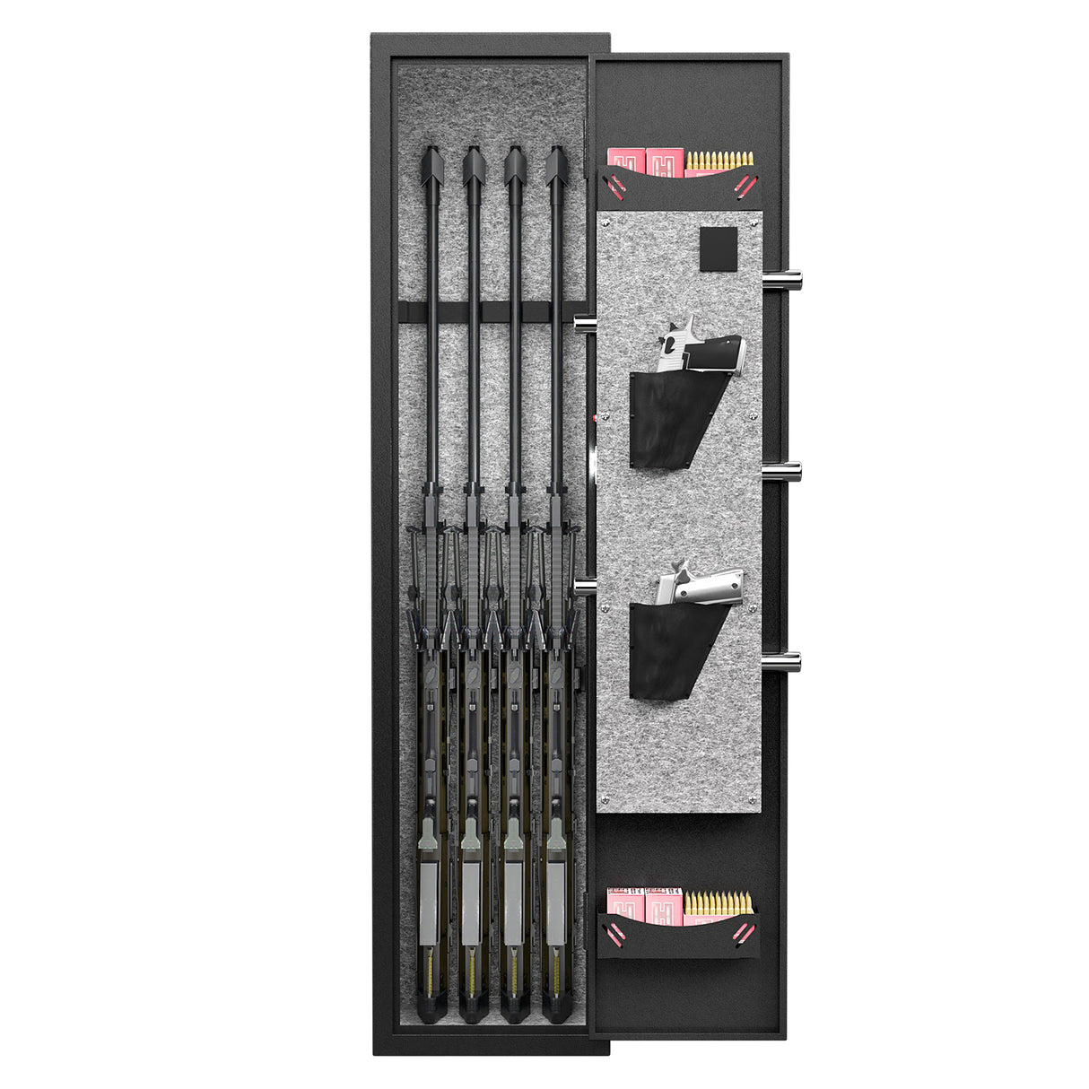 3-4 rifle and handgun safes, quick fingerprint with detachable rack and 2 adjustable gun slots - V.I.P Digital Presence