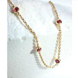 925 Sterling Silver Four Round Mini Ruby Zircon Bracelet for Women Fashion Niche Light Luxury Exquisite Chain Bracelet - V.I.P Digital Presence