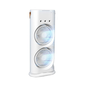 Rechargeable Portable Mini Fan with Spray Cooling – Desktop/ Room Use, Ventilation & LED Light - V.I.P Digital Presence