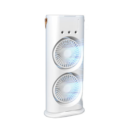Rechargeable Portable Mini Fan with Spray Cooling – Desktop/ Room Use, Ventilation & LED Light - V.I.P Digital Presence