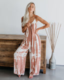 Sexy Wide-Leg Printed Jumpsuit with Strap for Women - V.I.P Digital Presence