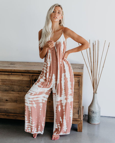 Sexy Wide-Leg Printed Jumpsuit with Strap for Women - V.I.P Digital Presence