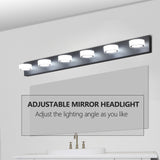 LED Modern Black 6-Light Vanity Lights Fixtures Over Mirror Bath Wall Lighting - V.I.P Digital Presence