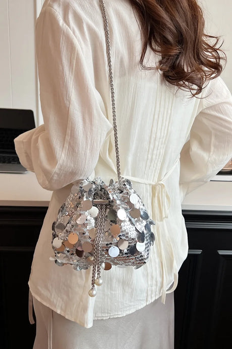 Drawstring Sequin Crossbody Bag - V.I.P Digital Presence