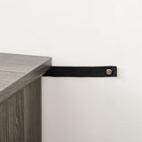 Vine TV stand console table, suitable for TVs under 70 inches, equipped with 2 storage shelves and 2 natural rattan doors, gray - V.I.P Digital Presence