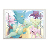 New 3D Pikachu Wall Sticker Pok é mon Wallpaper Self adhesive Cartoon Graffiti Anime Poster Children's Room PVC - V.I.P Digital Presence