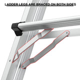 Aluminum Multi-Position Ladder with Wheels, 300 lbs Weight Rating, 22 FT - V.I.P Digital Presence