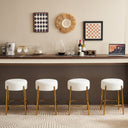 24 inch high circular bar stool, set of two - modern cushioned dining stool - including sturdy hardware support legs - V.I.P Digital Presence