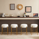 24 inch high circular bar stool, set of two - modern cushioned dining stool - including sturdy hardware support legs - V.I.P Digital Presence