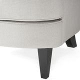 Modern light grey fabric club chair and Ottoman set, stylish cushioned armchair, paired with Ottoman style - V.I.P Digital Presence