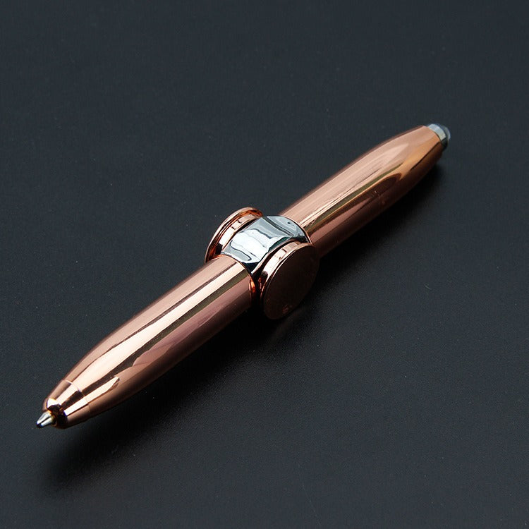 Multi functional rotating luminous flash decompression decompression fingertip rotating metal finger gyroscope ballpoint pen - V.I.P Digital Presence