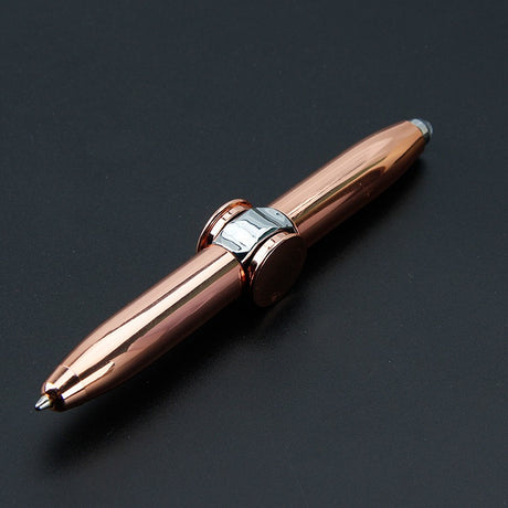 Multi functional rotating luminous flash decompression decompression fingertip rotating metal finger gyroscope ballpoint pen - V.I.P Digital Presence