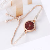 Girls' Watch Fashionable Diamond Inlaid INS. Academic Style Temperament Dial Decoration Lazy Pull Women's Bracelet Watch - V.I.P Digital Presence