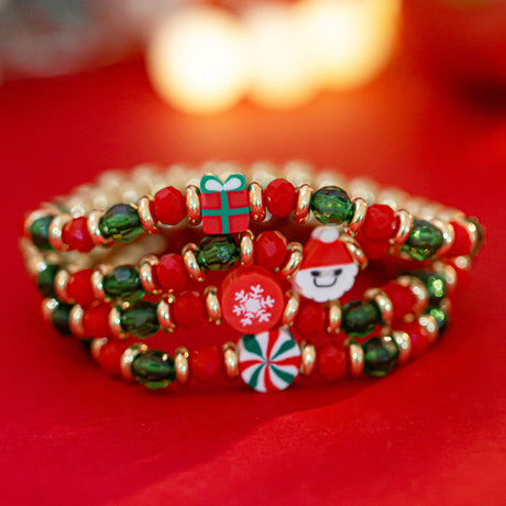 Christmas Candy Soft Ceramic CCB Bracelet Ins Wind Beaded Alloy Bracelet Set - V.I.P Digital Presence
