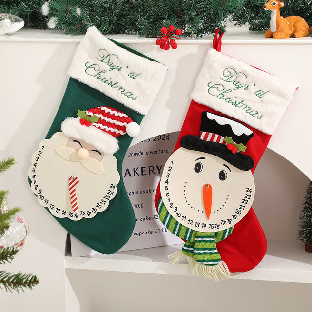 Christmas tree decoration gift bag, Santa Claus snowman knitted socks, home party decoration pendant - V.I.P Digital Presence