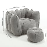 Soft Bean Bag Chair with High Resilient Foam(Chips)for living room and bedroom,Comfortable Square Lazy Sofa with Footstool - V.I.P Digital Presence