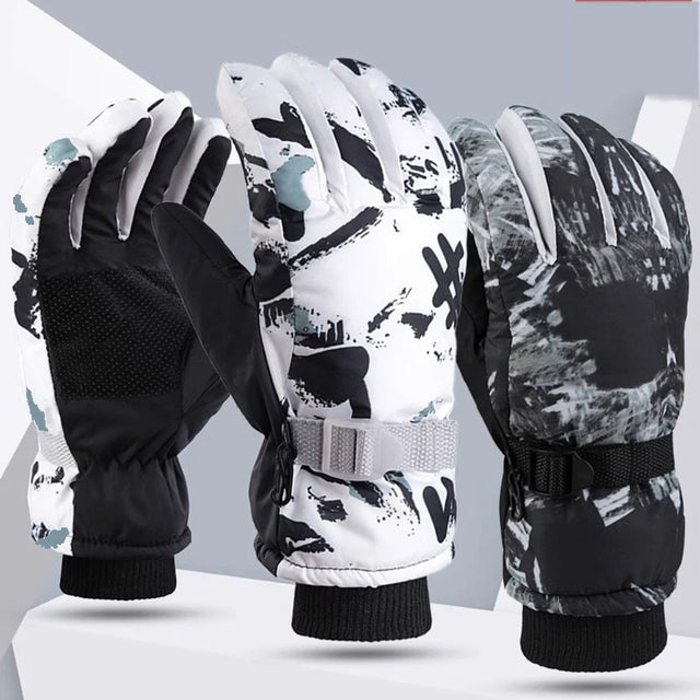 Winter Ski Gloves Warm Thermal Men Women Thickened Cotton Waterproof Non-Slip Warm Riding Outdoor Graffiti Snowboard Cycling - V.I.P Digital Presence