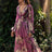 Winter New  Style V-Neck Long Sleeve Four-Way Stretch Printed Flared Dress - V.I.P Digital Presence