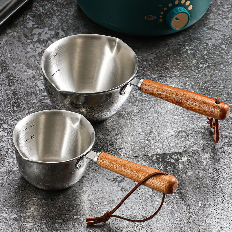 Stainless steel oil splashing small pot, three-layer steel mesh red hot oil small pot, mini milk pot, oil pouring, oil tapping, oil pouring special artifact - V.I.P Digital Presence