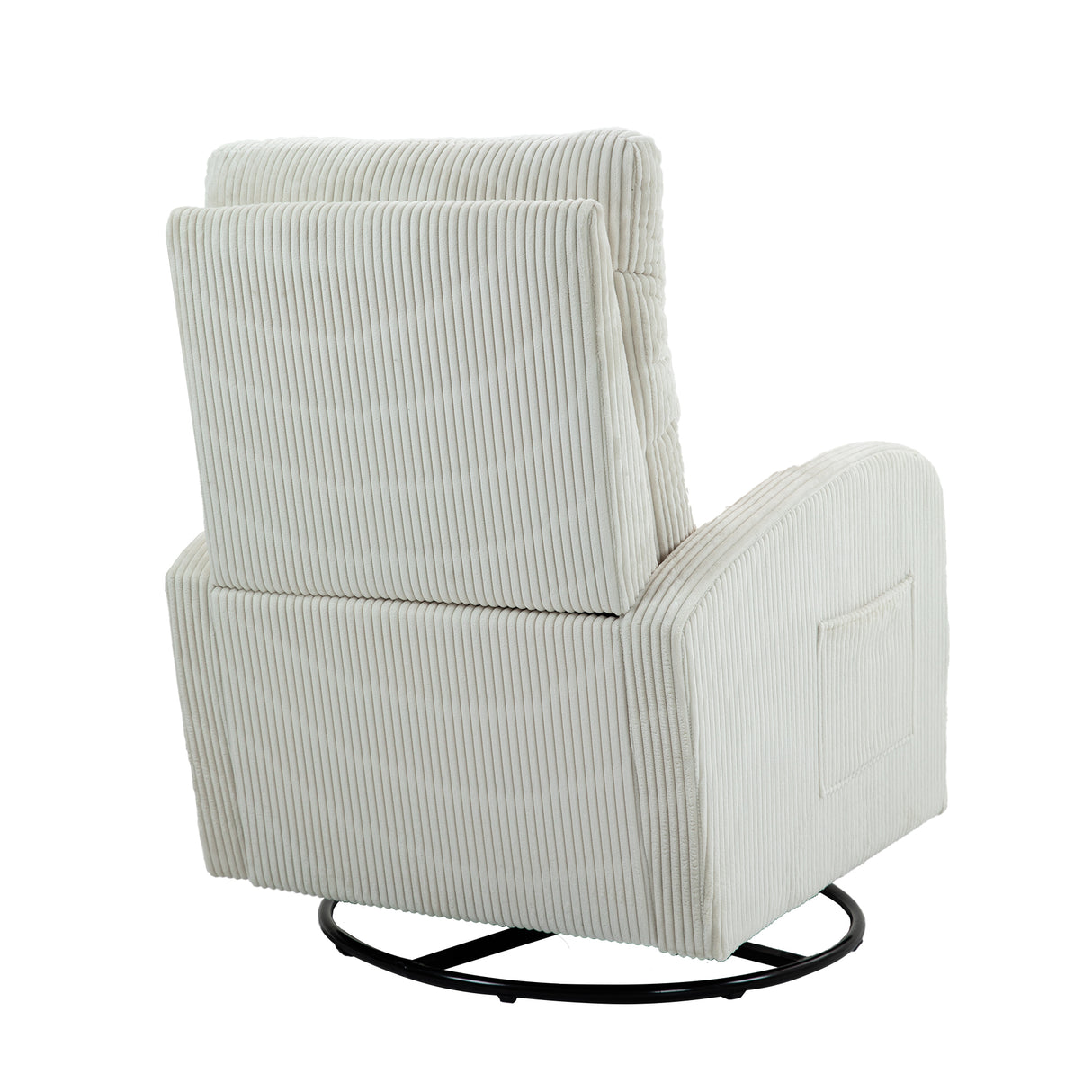 JiaDa Upholstered Swivel Glider.Flannel fabric.Rocking Chair for Nursery in Beige.Modern Style One Left Bag - V.I.P Digital Presence