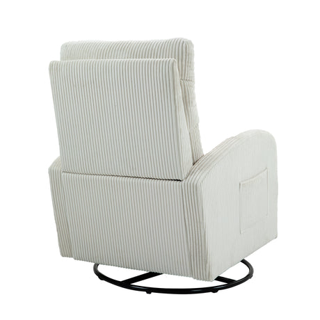 JiaDa Upholstered Swivel Glider.Flannel fabric.Rocking Chair for Nursery in Beige.Modern Style One Left Bag - V.I.P Digital Presence