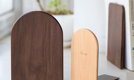 Solid beech wood book end natural wood walnut bookend home storage bookshelf decor bookstop natural wood crafts - V.I.P Digital Presence