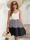 Color Block Spaghetti Strap Cover-Up Dress - V.I.P Digital Presence