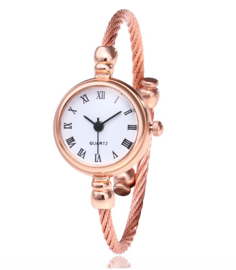Women's Watches Bracelet Style Opening Simple Retro Art Fashion Watches Women's Fashion Quartz Watch Relogio Feminino（Rose gold belt） - V.I.P Digital Presence