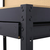 Steel Workbench Tool Storage Work Bench Workshop Tools Table W/Drawer and Peg Board ,4xAC outlets 2xUSB Ports - V.I.P Digital Presence
