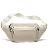 Men's sheepskin waist bag outdoor black mobile phone sheepskin bag leisure sports crossbody chest bag - V.I.P Digital Presence