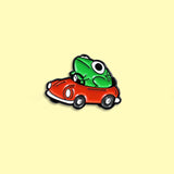 Frog Driver Enamel Pin Small Red Car Brooch Backpack Clothes Lapel Funny Animal Frog Jewelry Gift for Friends Children - V.I.P Digital Presence