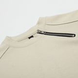 Zipper Design Heavyweight Short Sleeve T-Shirt Men's Loose Round Neck Half Sleeve Tee - V.I.P Digital Presence