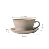 Coarse pottery coffee cup and plate set creative handmade retro coffee cup artistic cup plate milk cup - V.I.P Digital Presence